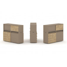 Estetica Набор №17. Тумба двойная+низкая надставка ES.NB.2N-17 Латте/Тиквуд Светлый 1500*410*1135