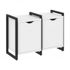 Loft Тумба на регулируемых опорах VR.L-TN-2.O Белый Бриллиант/Металл Черный 970*460*719