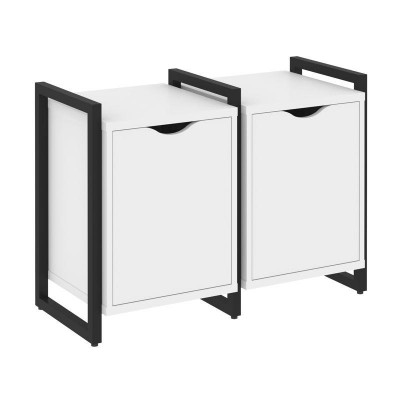 Loft Тумба на регулируемых опорах VR.L-TN-2.O Белый Бриллиант/Металл Черный 970*460*719