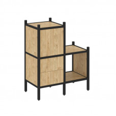 Loft Прямой стеллаж VR.L-11 Тиквуд Светлый/Металл Черный 862*446*1047