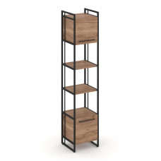 Rift Шкаф 5 ниш узкий RF.SU-54 (U) Дуб Табак/Металл Черный/Черный Ручки 420*396*2010