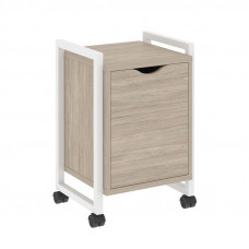 Loft Тумба на колесных опорах+фасад VR.L-T2.K Дуб Аттик/Металл Белый 500*460*767