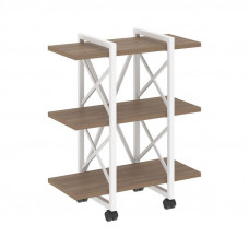 Loft Стеллаж на колесных опорах-3 полки VR.L-MST.K-3.4V Дуб Аризона/Металл Белый 800*400*968