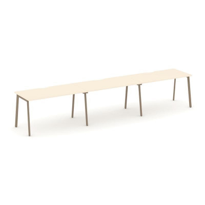 Estetica Рабочая станция 3 места ES.RS-3.3-VP Сатин/Металл Латте 4140*730*750