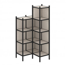 Loft Угловой внутренний стеллаж VR.L-38 Денвер Светлый/Металл Черный 862*862*1869