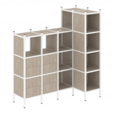 Loft Угловой внутренний стеллаж VR.L-47 Дуб Аттик/Металл Белый 1694*862*1869