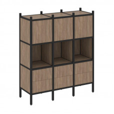 Loft Прямой стеллаж VR.L-08 Дуб Аризона/Металл Черный 1278*446*1458