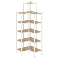 Loft Угловой внутренний стеллаж VR.L-46 Тиквуд Светлый/Металл Белый 862*862*2280