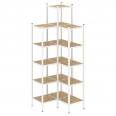 Loft Угловой внутренний стеллаж VR.L-46 Тиквуд Светлый/Металл Белый 862*862*2280