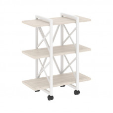 Loft Стеллаж на колесных опорах-3 полки VR.L-MST.K-3.4V Денвер Светлый/Металл Белый 800*400*968