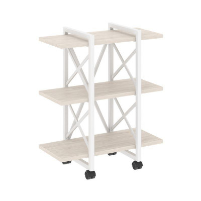 Loft Стеллаж на колесных опорах-3 полки VR.L-MST.K-3.4V Денвер Светлый/Металл Белый 800*400*968