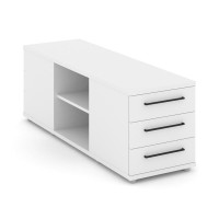 Rift Тумба опорная/приставная RF.TOPD-001 Белый Бриллиант/Черный Ручки 1232*450*523