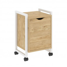 Loft Тумба на колесных опорах+фасад VR.L-T2.K Тиквуд Светлый/Металл Белый 500*460*767