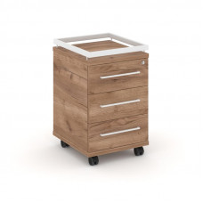 Rift Тумба мобильная усиленная + рамка RF.TM-003 Дуб Табак/Металл Белый/Белый Ручки 416*460*665