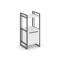 Rift Шкаф 2 ниши узкий RF.SU-22 (L) Белый Бриллиант/Металл Антрацит/Черный Ручки 420*396*924