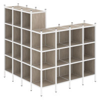 Loft Угловой внешний стеллаж наборный VR.L-60 Дуб Аттик/Металл Белый 1694*1694*1869