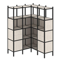 Loft Угловой внутренний стеллаж VR.L-33 Денвер Светлый/Металл Черный 1278*1278*1869