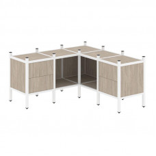 Loft Угловой внутренний стеллаж VR.L-27 Дуб Аттик/Металл Белый 1278*1278*636