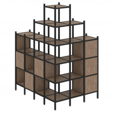 Loft Угловой внешний стеллаж наборный VR.L-56 Дуб Аризона/Металл Черный 1694*1278*2280