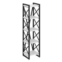 Loft Стеллаж на рег. опорах-5 полок VR.L-MST.O-5.4 Белый Бриллиант/Металл Черный 400*400*1650