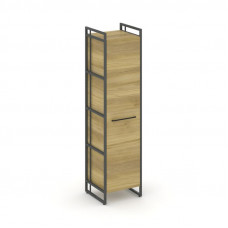 Rift Шкаф 4 ниши узкий RF.SU-41 (R) Дуб Винченцо/Металл Антрацит/Черный Ручки 420*396*1648