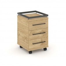 Rift Тумба мобильная усиленная + рамка RF.TM-003 Тиквуд Светлый/Металл Антрацит/Черный Ручки 416*460