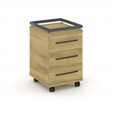 Rift Тумба мобильная усиленная + рамка RF.TM-003 Дуб Винченцо/Металл Антрацит/Черный Ручки 416*460*6