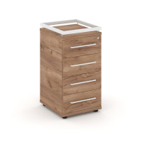 Rift Тумба приставная+рамка RF.TPR-002 Дуб Табак/Металл Белый/Белый Ручки 416*460*797