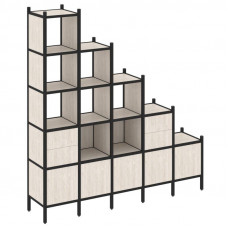 Loft Прямой стеллаж VR.L-23 Денвер Светлый/Металл Черный 2110*446*2280