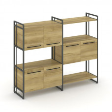 Rift Шкаф комбинированый RF.NS-004 Дуб Винченцо/Металл Антрацит/Черный Ручки 1576*396*1286