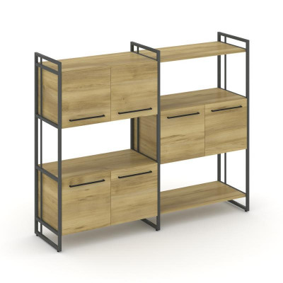 Rift Шкаф комбинированый RF.NS-004 Дуб Винченцо/Металл Антрацит/Черный Ручки 1576*396*1286