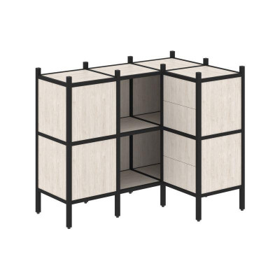 Loft Угловой внутренний стеллаж VR.L-28 Денвер Светлый/Металл Черный 1278*862*1047