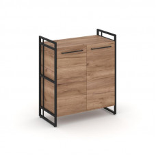 Rift Шкаф 2 ниши широкий RF.SS-21 Дуб Табак/Металл Черный/Черный Ручки 798*396*924