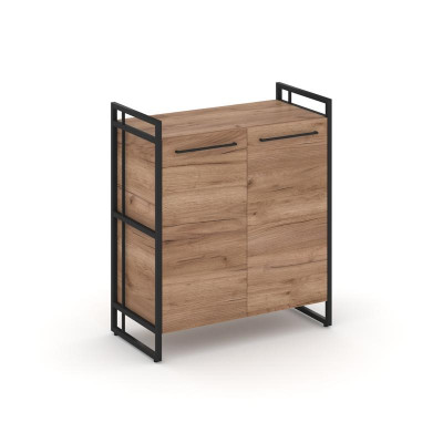 Rift Шкаф 2 ниши широкий RF.SS-21 Дуб Табак/Металл Черный/Черный Ручки 798*396*924