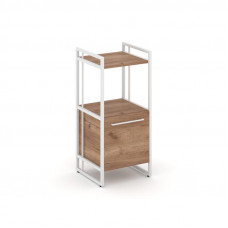 Rift Шкаф 2 ниши узкий RF.SU-22 (L) Дуб Табак/Металл Белый/Белый Ручки 420*396*924