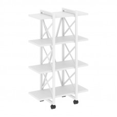 Loft Стеллаж на колесных опорах-4 полки VR.L-MST.K-4.4V Белый Бриллиант/Металл Белый 800*400*1334