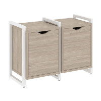 Loft Тумба на регулируемых опорах VR.L-TN-2.O Дуб Аттик/Металл Белый 970*460*719