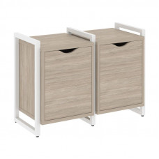 Loft Тумба на регулируемых опорах VR.L-TN-2.O Дуб Аттик/Металл Белый 970*460*719