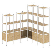 Loft Угловой внутренний стеллаж VR.L-41 Тиквуд Светлый/Металл Белый 1694*1694*1869