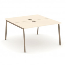 Estetica Рабочая станция 2 места ES.D.RS-2.3-LP Сатин/Металл Латте 1380*1500*750