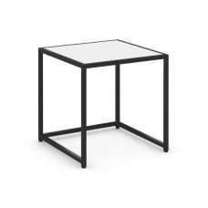 Loft Стол журнальный VR.L-SJK-50 Белый Бриллиант/Металл Черный 500*500*500