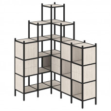 Loft Угловой внутренний стеллаж VR.L-43 Денвер Светлый/Металл Черный 1278*1694*2280