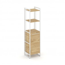 Rift Шкаф 4 ниши узкий RF.SU-44 (R) Тиквуд Светлый/Металл Белый/Белый Ручки 420*396*1648