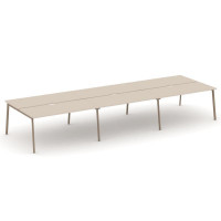 Estetica Рабочая станция 6 мест ES.D.RS-6.4-VP Капучино/Металл Латте 4740*1500*750