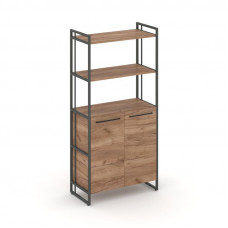 Rift Шкаф 4 ниши широкий RF.SS-44 Дуб Табак/Металл Антрацит/Черный Ручки 798*396*1648