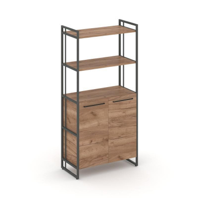 Rift Шкаф 4 ниши широкий RF.SS-44 Дуб Табак/Металл Антрацит/Черный Ручки 798*396*1648