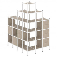 Loft Угловой внешний стеллаж наборный VR.L-56 Дуб Аттик/Металл Белый 1694*1278*2280