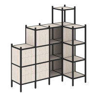 Loft Угловой внутренний стеллаж VR.L-48 Денвер Светлый/Металл Черный 1694*862*1869