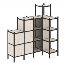 Loft Угловой внутренний стеллаж VR.L-48 Денвер Светлый/Металл Черный 1694*862*1869