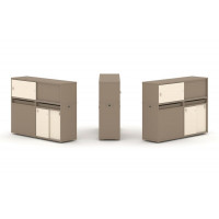Estetica Набор №22. Тумба двойная+низкая надставка ES.NB.2N-22 Латте/Сатин 1500*410*1135